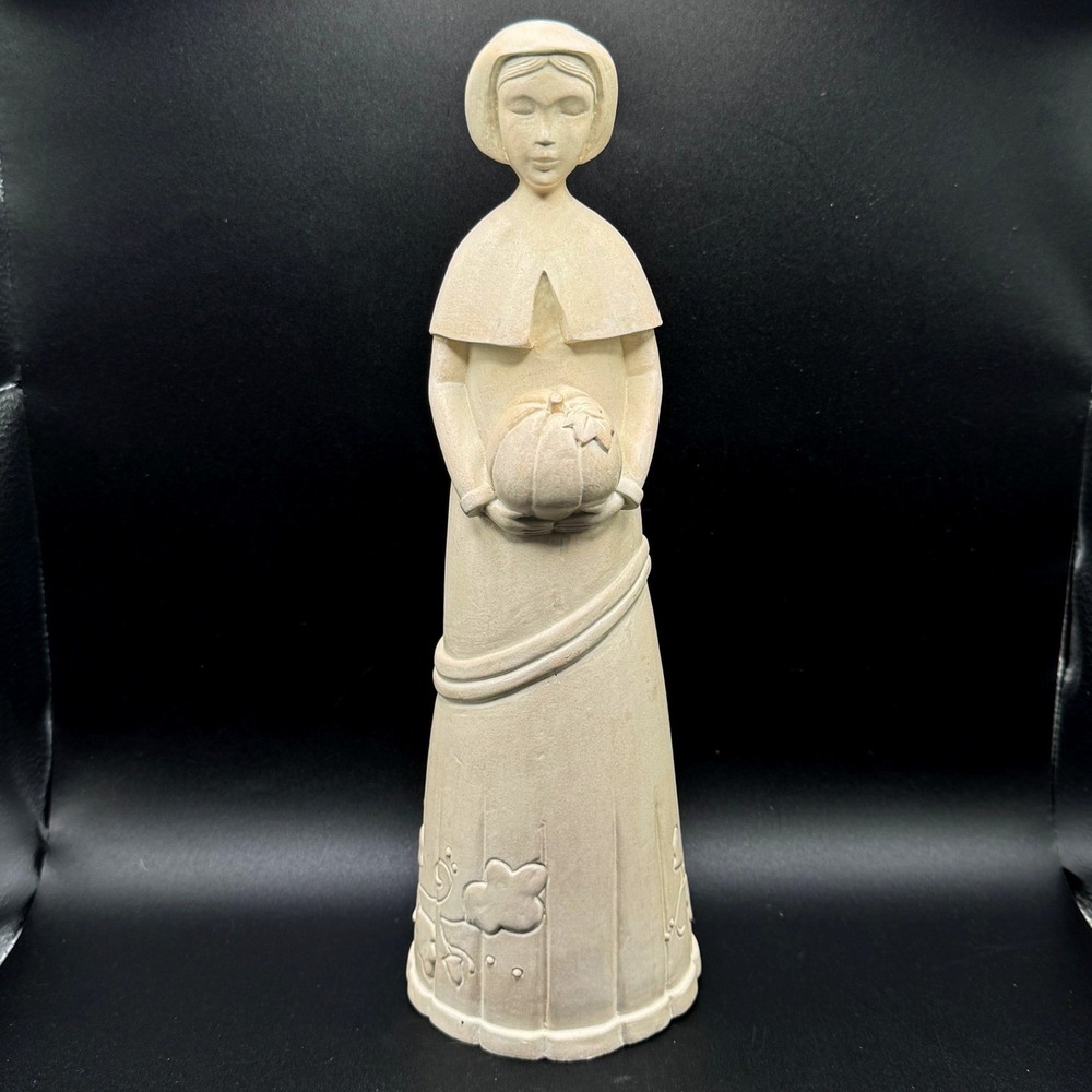 Hallmark Harvest Pilgrim Woman Pumpkin Figurine 12" Fall Thanksgiving Decor